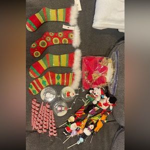 Assortment of colorful Christmas ornament